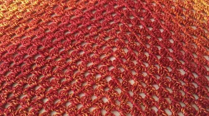 Finished: Orange Triangle Shawl